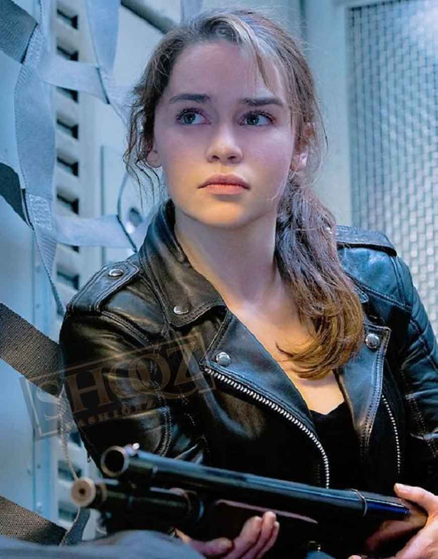 Terminator Genisys Emilia Clarke Leather Jacket